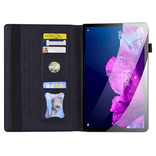 Case2go - Tablet hoes geschikt voor Lenovo Tab P11 - Business Wallet Book Case - Met Pasjeshouder - Zwart