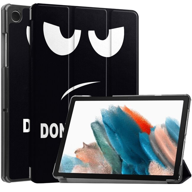 Case2go - Tablet hoes geschikt voor Samsung Galaxy Tab A9 (2023) - Tri-fold hoes met auto/wake functie - 8 inch - Don't touch me