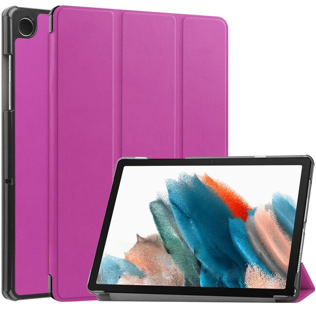 Case2go - Tablet hoes geschikt voor Samsung Galaxy Tab A9 (2023) - Tri-fold hoes met auto/wake functie - 8 inch - Paars