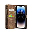 CaseMe - Telefoonhoesje geschikt voor Apple iPhone 15 Pro - 2 in 1 Book Case en Back Cover - Bruin