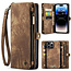 CaseMe - Telefoonhoesje geschikt voor Apple iPhone 15 Pro Max - 2 in 1 Book Case en Back Cover - Bruin