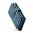 CaseMe - Hoesje geschikt voor iPhone 15 Plus - Vintage Wallet Book Case Ritssluiting - Met Magneetsluiting - Blauw