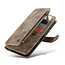 CaseMe - Hoesje geschikt voor iPhone 15 Pro Max - Vintage Wallet Book Case Ritssluiting - Met Magneetsluiting - Bruin