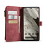 CaseMe - Hoesje geschikt voor Google Pixel 8 - Vintage Wallet Book Case Ritssluiting - Met Magneetsluiting - Roze