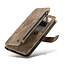 CaseMe - Hoesje geschikt voor iPhone 15 - Vintage Wallet Book Case Ritssluiting - Met Magneetsluiting - Bruin