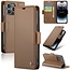 CaseMe - Hoesje geschikt voor iPhone 15 Pro Max - Retro Wallet Book Case - Met Magnetische Sluiting - Bruin