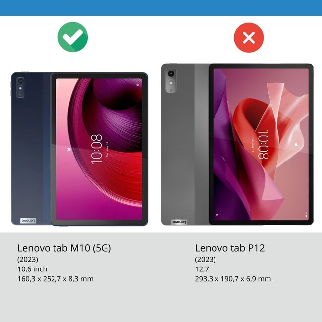 Case2go - Screenprotector voor Lenovo Tab M10 5G - 10.6 inch - Gehard Glas - Transparant