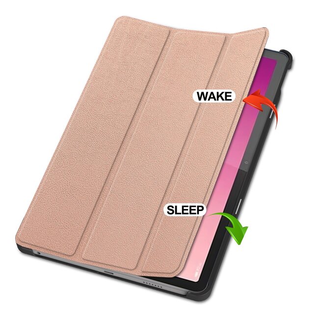 Case2go - Tablet hoes geschikt voor Lenovo Tab P12 (2023) - Tri-Fold Book Case - Auto/Wake functie - Rose-Goud