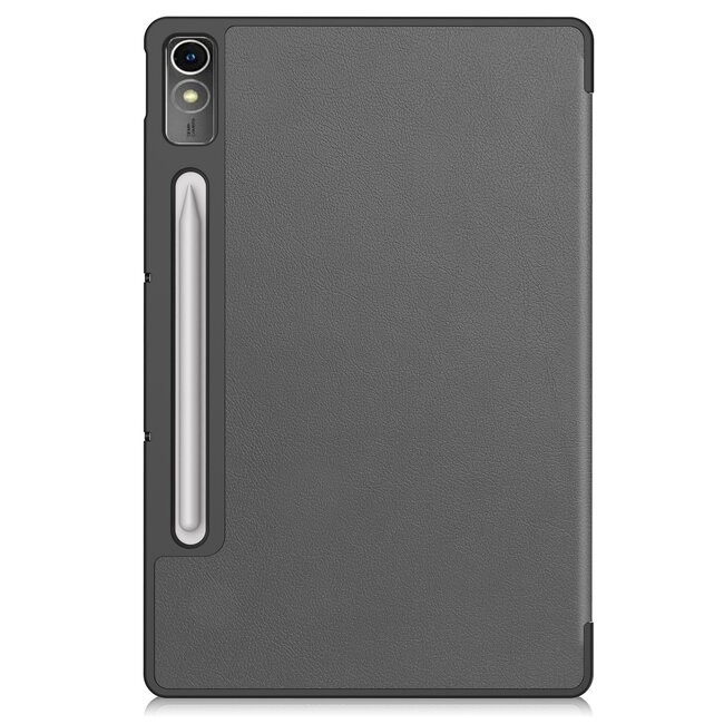 Case2go - Tablet hoes geschikt voor Lenovo Tab P12 (2023) - Tri-Fold Book Case - Auto/Wake functie - Grijs