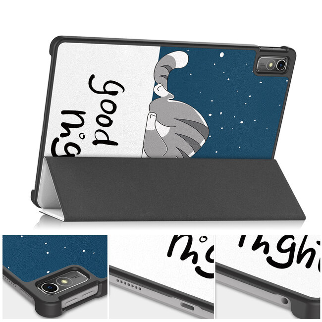 Case2go - Tablet hoes geschikt voor Lenovo Tab M10 5G - Tri-Fold Book Case - Auto/Wake functie - Good Night