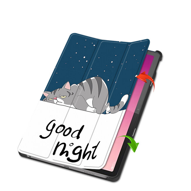 Case2go - Tablet hoes geschikt voor Lenovo Tab M10 5G - Tri-Fold Book Case - Auto/Wake functie - Good Night