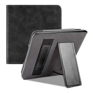 Case2go Case2go - E-reader hoes geschikt voor Kobo Libra 2 / Tolino Vision 6 - Sleepcover - Auto/Wake functie - Met handstrap - Zwart