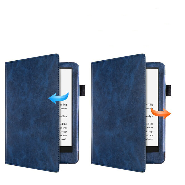 Case2go - E-reader Hoes geschikt voor Kindle Paperwhite (2021) - Sleepcover - Auto/Wake functie - Met handstrap - Donkerblauw