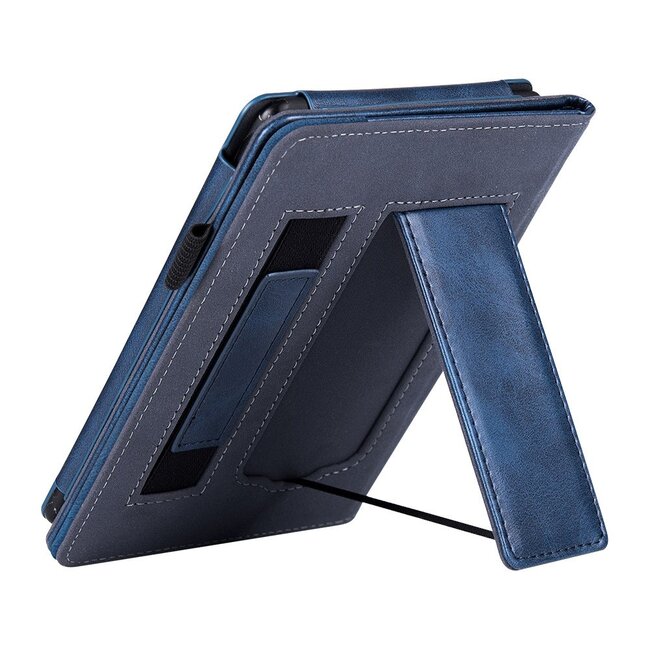 Case2go - E-reader Hoes geschikt voor Kindle Paperwhite (2021) - Sleepcover - Auto/Wake functie - Met handstrap - Donkerblauw
