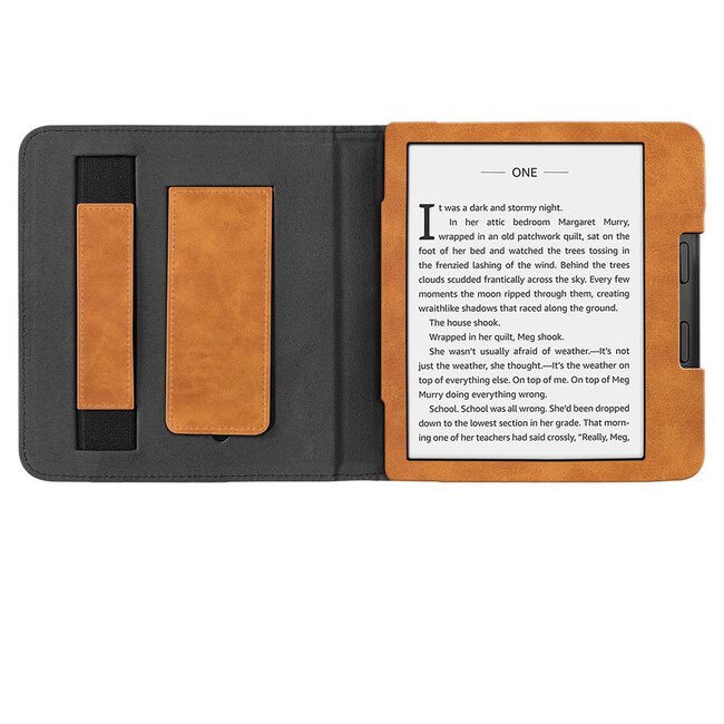Case2go - E-reader hoes geschikt voor Kobo Sage - Sleepcover - Auto/Wake functie - Met handstrap - Bruin
