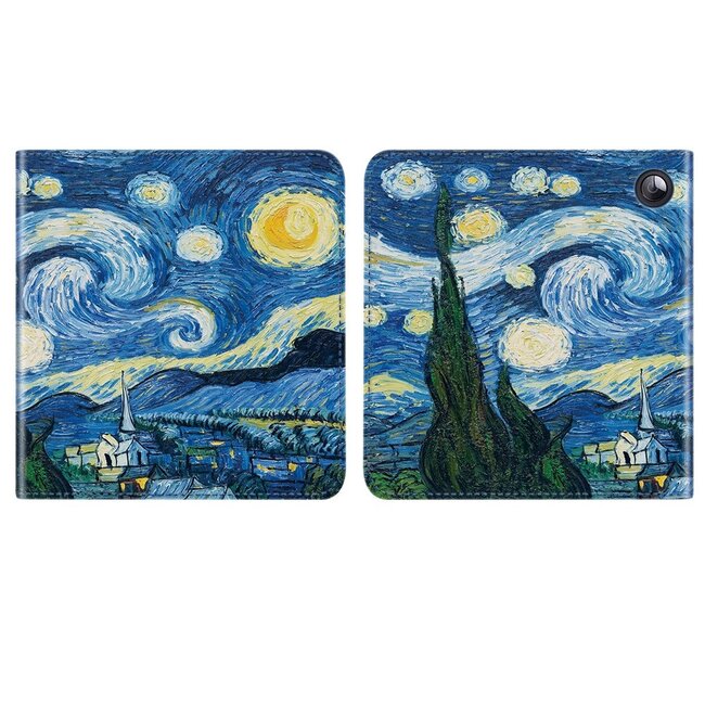 Case2go - E-reader hoes geschikt voor Kobo Sage - Sleepcover - Auto/Wake functie - Met handstrap - Sterrenhemel