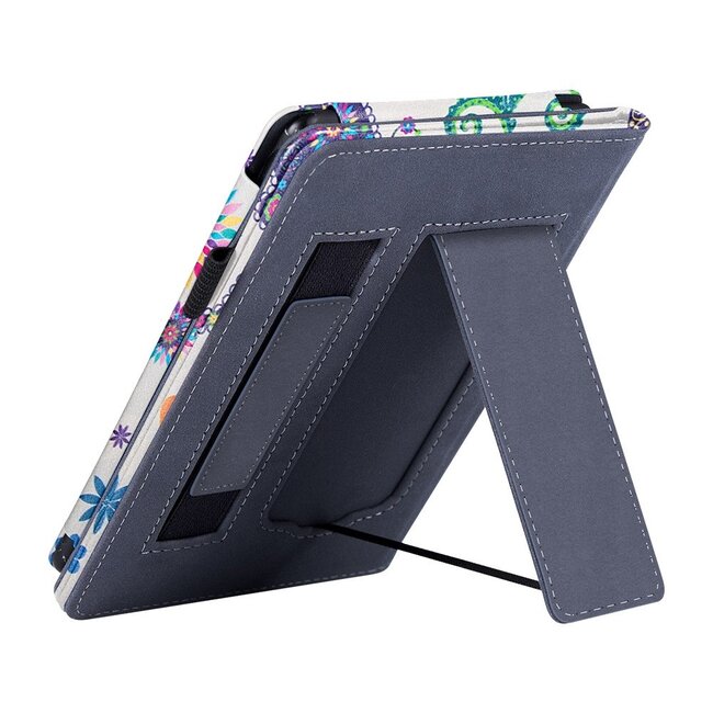 Case2go - E-reader Hoes geschikt voor Kindle Paperwhite (2021) - Sleepcover - Auto/Wake functie - Met handstrap - Vlinder