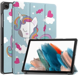 Case2go Case2go - Tablet hoes geschikt voor Samsung Galaxy Tab A9 Plus (2023) - Tri-fold hoes met auto/wake functie - 11 inch - Eenhoorn