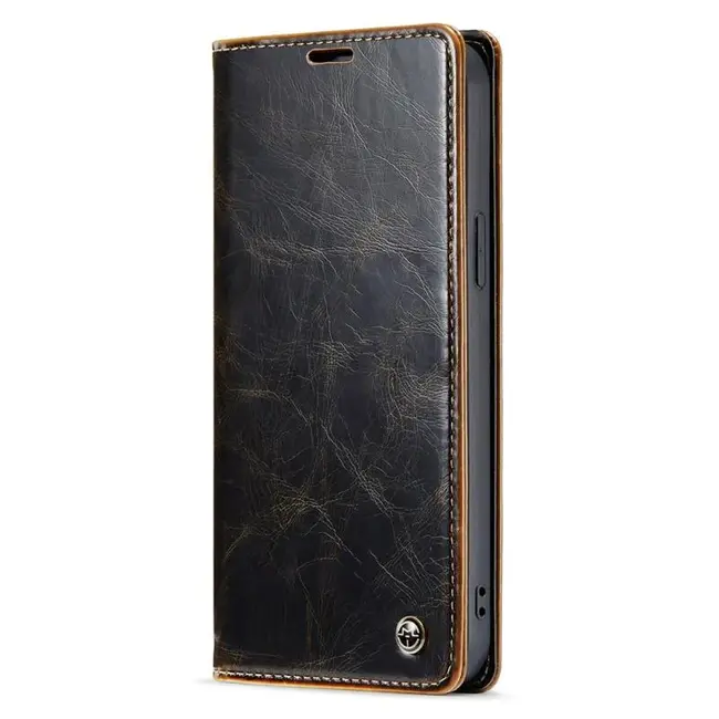 CaseMe - Telefoonhoesje geschikt voor Apple iPhone 15 Pro Max - Flip Wallet Case - Magneetsluiting - Donker Bruin