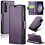 CaseMe CaseMe - Hoesje geschikt voor Samsung Galaxy S23 FE - Retro Wallet Book Case - Met Magnetische Sluiting - Paars