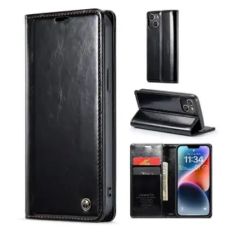 CaseMe CaseMe - Telefoonhoesje geschikt voor Apple iPhone 15 Plus - Flip Wallet Case - Magneetsluiting - Zwart