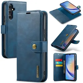 CaseMe CaseMe - Telefoonhoesje geschikt voor Samsung Galaxy S23 FE - Bookcover - Met Afneembare Magneet - Backcase - Ming Serie - Blauw