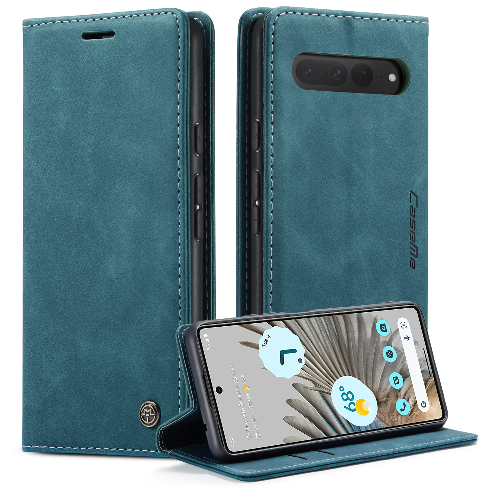 CaseMe - Telefoonhoesje geschikt voor Google Pixel 8  - Wallet Book Case - Met Magnetische Sluiting - Blauw afbeelding