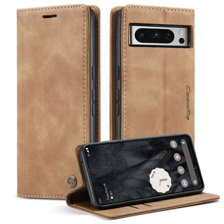 CaseMe CaseMe - Telefoonhoesje geschikt voor Google Pixel 8  Pro - Wallet Book Case - Met Magnetische Sluiting - Bruin