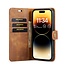 CaseMe - Telefoonhoesje geschikt voor iPhone 15 Pro - Bookcover - Met Afneembare Magneet-backcase - Ming Serie - Bruin