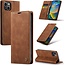 CaseMe - Telefoonhoesje geschikt voor Apple iPhone 15 - Wallet Book Case - Met Magnetische Sluiting - Licht Bruin