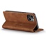 CaseMe - Telefoonhoesje geschikt voor Apple iPhone 15 - Wallet Book Case - Met Magnetische Sluiting - Licht Bruin