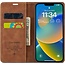 CaseMe - Telefoonhoesje geschikt voor Apple iPhone 15 - Wallet Book Case - Met Magnetische Sluiting - Licht Bruin