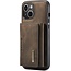 CaseMe - Telefoonhoesje geschikt voor iPhone 15 Pro - Back Cover - Met Magnetische Pasjeshouder - Donker Bruin