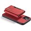 CaseMe - Telefoonhoesje geschikt voor iPhone 15 Plus - Back Cover - Met Magnetische Pasjeshouder - Rood