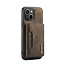 CaseMe - Telefoonhoesje geschikt voor iPhone 15 Plus - Back Cover - Met Magnetische Pasjeshouder - Donker Bruin