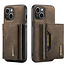 CaseMe - Telefoonhoesje geschikt voor iPhone 15 Plus - Back Cover - Met Magnetische Pasjeshouder - Donker Bruin