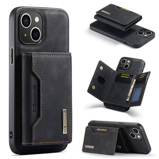 CaseMe CaseMe - Telefoonhoesje geschikt voor iPhone 15 Plus - Back Cover - Met Magnetische Pasjeshouder - Zwart