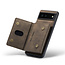 CaseMe - Telefoonhoesje geschikt voor Google Pixel 8 - Back Cover - Met Magnetische Pasjeshouder - Donker Bruin