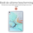 Hoozey - Tablet hoes geschikt voor Samsung Galaxy Tab S8/S7 (2022/2020) - 11 inch - Tablet hoes - Marmer print - Turquoise