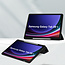 Case2go - Tablet hoes geschikt voor Samsung Galaxy Tab S9 Plus/S9 FE Plus (2023) - Acrylic Trifold case met Auto/Wake functie en Magneetsluiting - Zwart