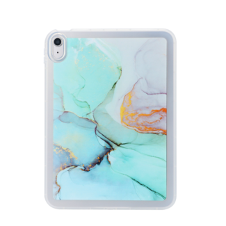 Hoozey Hoozey - Tablet hoes geschikt voor Samsung Galaxy S6 Lite (2024) / Samsung Galaxy Tab S6 Lite (2022/2020) - 10.4 inch - Tablet hoes - Marmer print - Turquoise