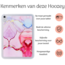 Hoozey - Tablet hoes geschikt voor Samsung Galaxy Tab S8+/S7+/S7 FE (2022/2021/2020) - 12.4 inch - Tablet hoes - Marmer print - Roze