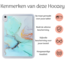 Hoozey - Tablet hoes geschikt voor Samsung Galaxy Tab S8+/S7+/S7 FE (2022/2021/2020) - 12.4 inch - Tablet hoes - Marmer print - Turquoise