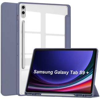 Case2go Case2go - Tablet hoes geschikt voor Samsung Galaxy Tab S9 Plus/S9 FE Plus (2023) - Acrylic Trifold case met Auto/Wake functie en Magneetsluiting - Paars