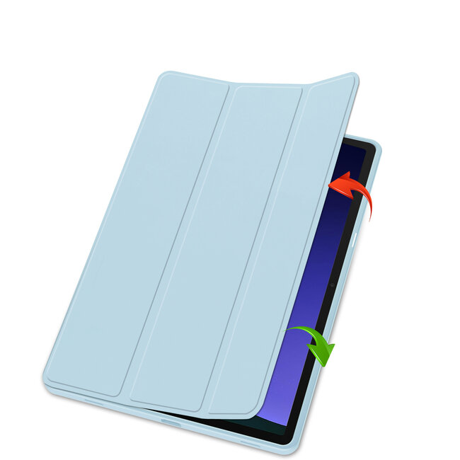 Case2go - Tablet hoes geschikt voor Samsung Galaxy Tab S9 Plus (2023) - Tri-fold Case - Met Pencilhouder - Licht Blauw