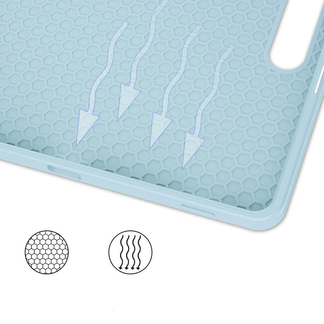 Case2go - Tablet hoes geschikt voor Samsung Galaxy Tab S9 Plus (2023) - Tri-fold Case - Met Pencilhouder - Licht Blauw