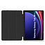 Case2go - Tablet hoes geschikt voor Samsung Galaxy Tab S9 Plus (2023) - Tri-fold Case - Met Pencilhouder - Zwart