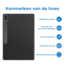 Case2go - Tablet hoes geschikt voor Samsung Galaxy Tab S9 Ultra (2023) - Auto Wake/Sleep functie - Tri-Fold Book Case met penhouder - Zwart