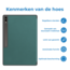 Case2go - Tablet hoes geschikt voor Samsung Galaxy Tab S9 Ultra (2023) - Auto Wake/Sleep functie - Tri-Fold Book Case met penhouder - Donker Groen