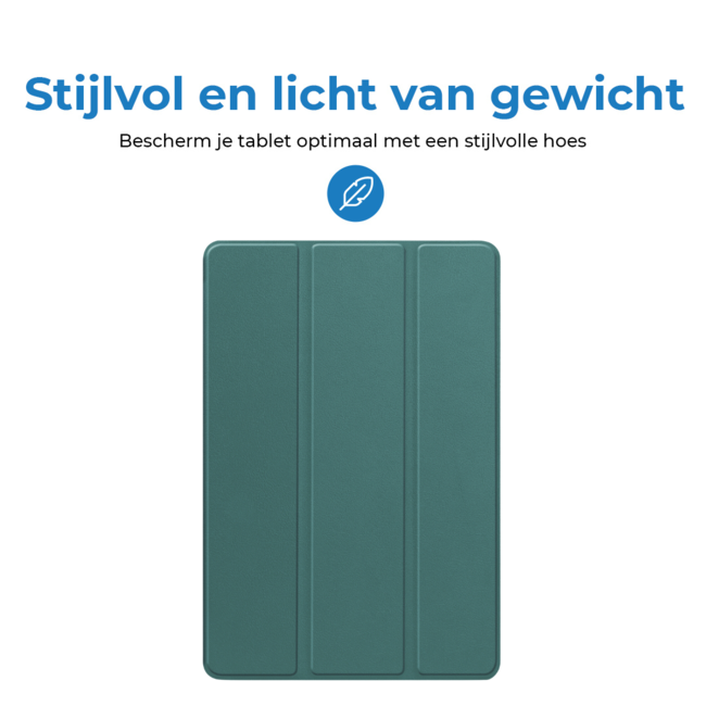 Case2go - Tablet hoes geschikt voor Samsung Galaxy Tab S9 Ultra (2023) - Auto Wake/Sleep functie - Tri-Fold Book Case met penhouder - Donker Groen